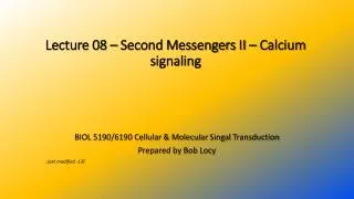 Lecture 08 – Second Messengers II – Calcium signaling