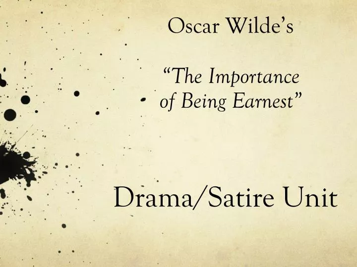oscar wilde s the importance of being earnest