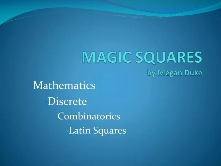 magic squares by megan duke