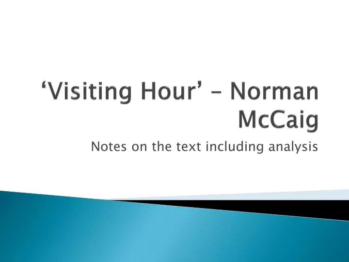 visiting hour norman mccaig