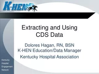 Extracting and Using CDS Data