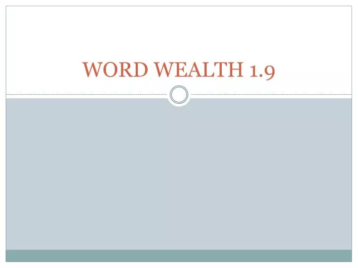 word wealth 1 9