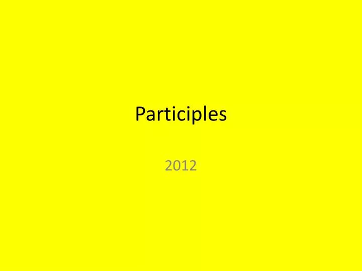 participles