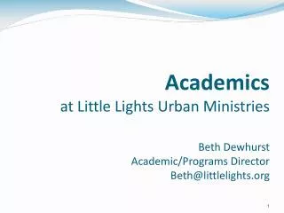 Agenda LLUM Vision &amp; Academics Achievement Gap &amp; DC Education