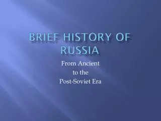 brief history of russia