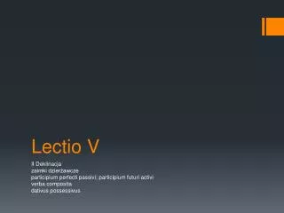 lectio v