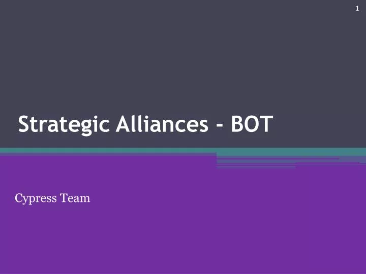 strategic alliances bot