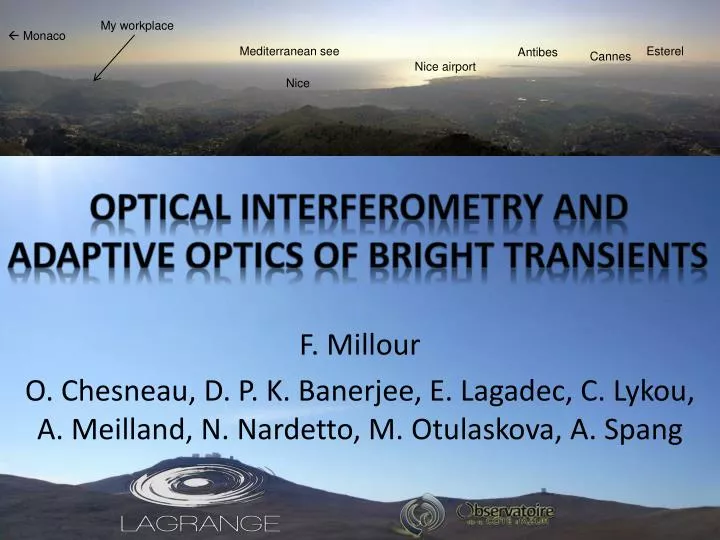 optical interferometry and adaptive optics of bright transients