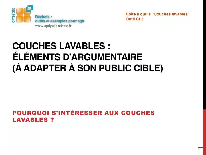 couches lavables l ments d argumentaire adapter son public cible