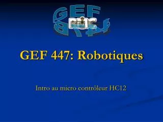 gef 447 robotiques