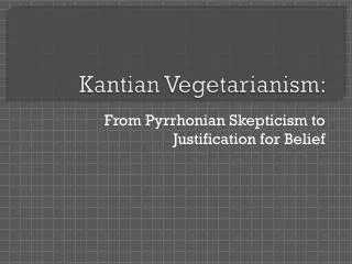 Kantian Vegetarianism: