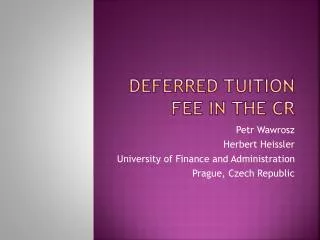 Deferred tuition fee in THE CR