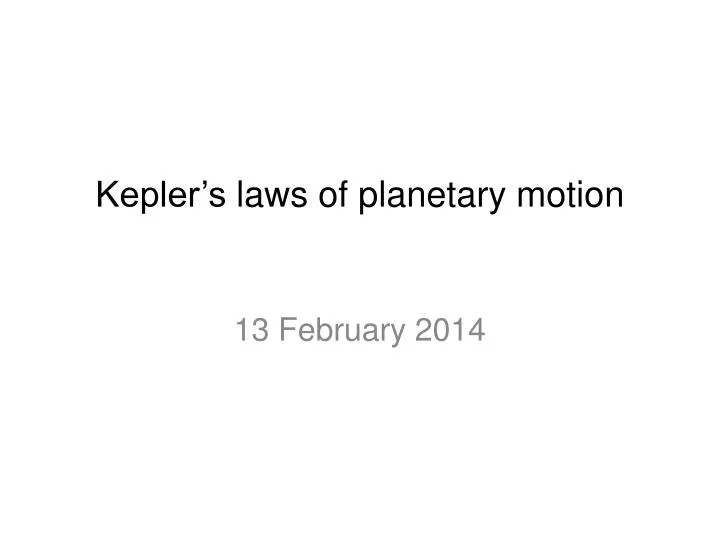 kepler s laws of planetary motion