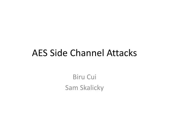 aes side channel attacks