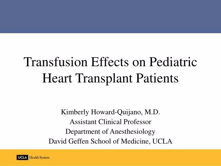 transfusion effects on pediatric heart transplant patients