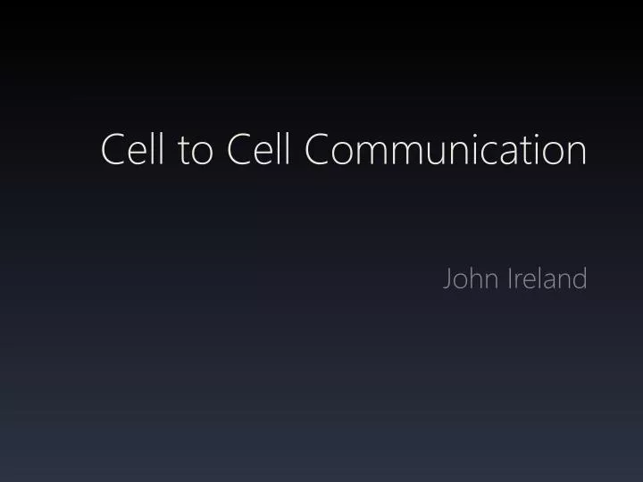 cell to cell communication