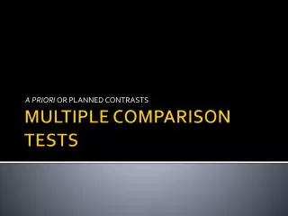 MULTIPLE COMPARISON TESTS