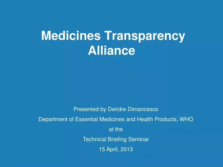 medicines transparency alliance