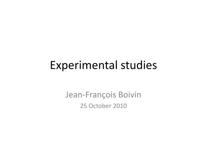 experimental studies