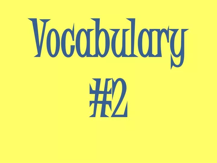 vocabulary 2