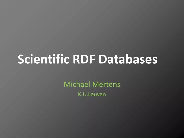 scientific rdf databases