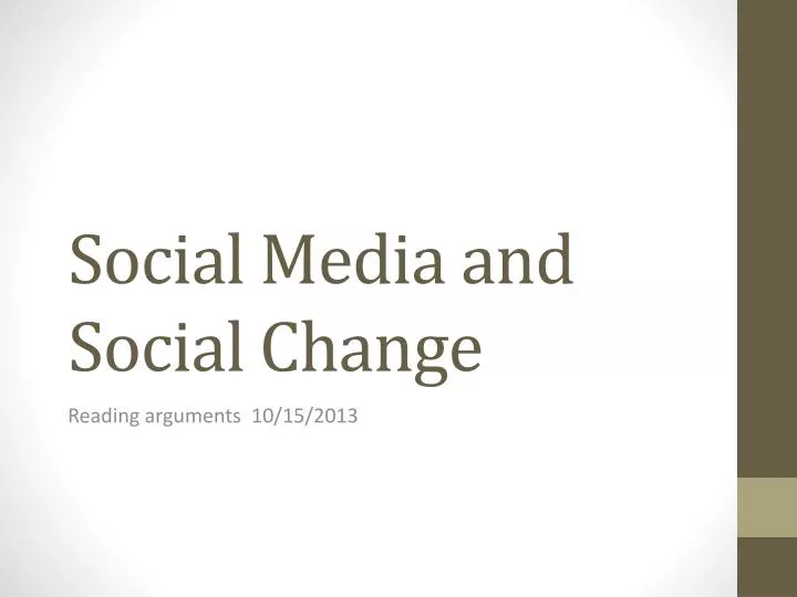 social media and social change