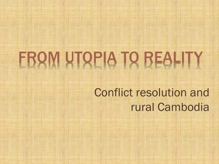 conflict resolution and rural cambodia