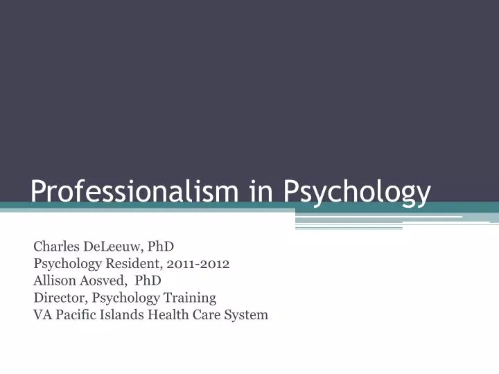 professionalism in psychology