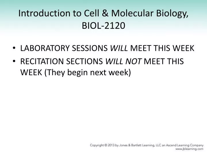 introduction to cell molecular biology biol 2120