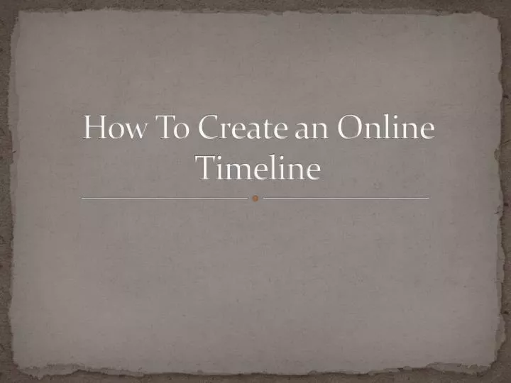 how to c reate an online timeline