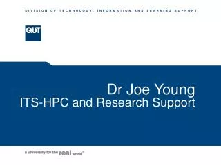 Dr Joe Young ITS-HPC and Research Support