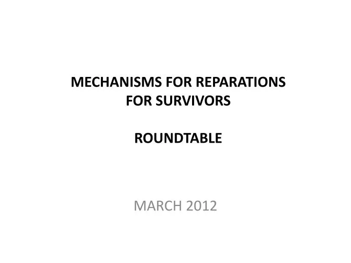 mechanisms for reparations for survivors roundtable