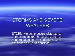 storms and severe weather