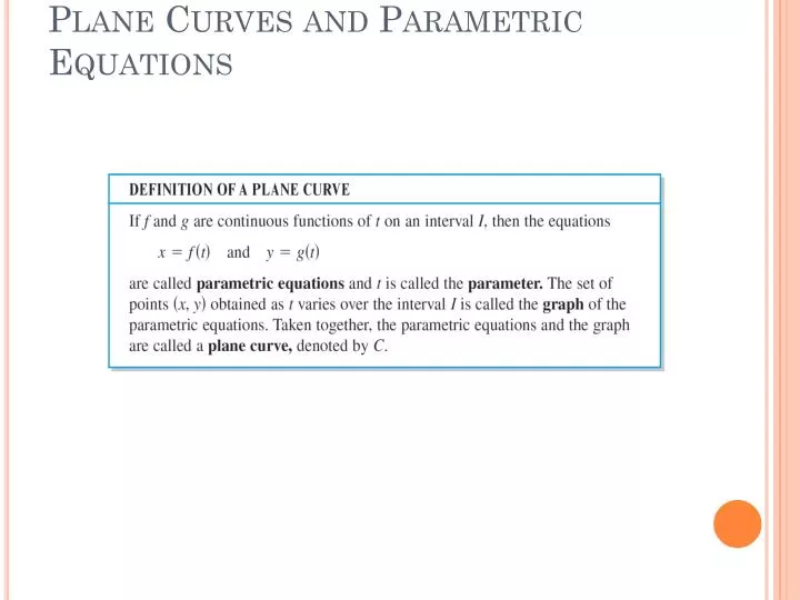 plane curves and parametric equations