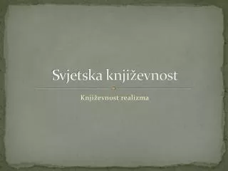 svjetska knji evnost