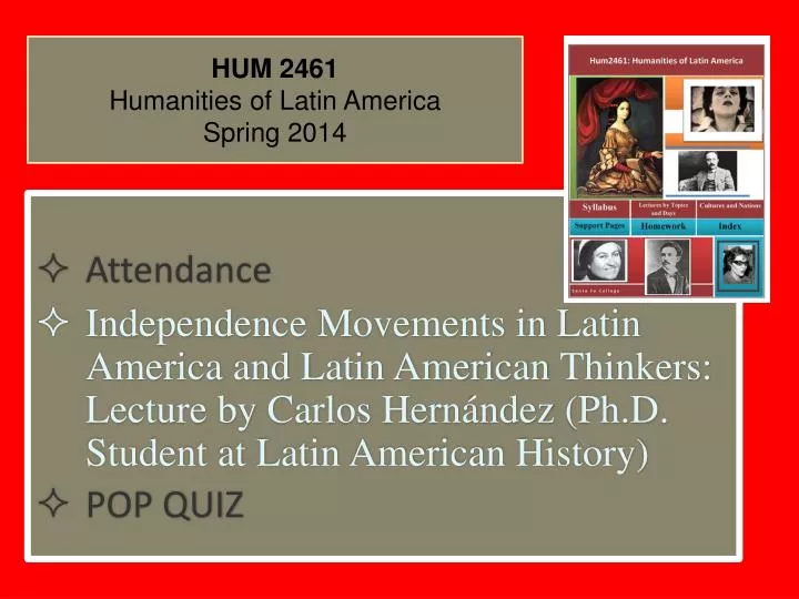 hum 2461 humanities of latin america spring 2014