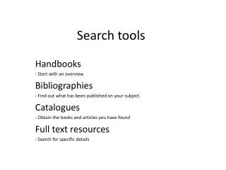 Search tools