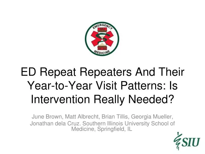 ed repeat repeaters and their year to year visit patterns is intervention really needed