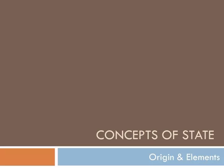 concepts of state