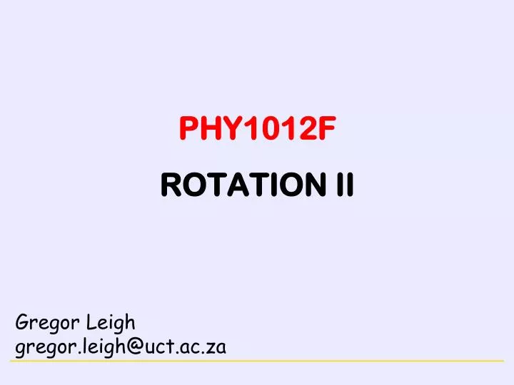 phy1012f rotation ii