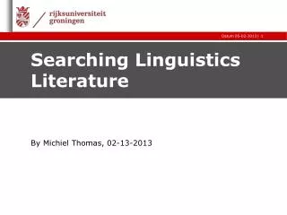 Searching Linguistics Literature