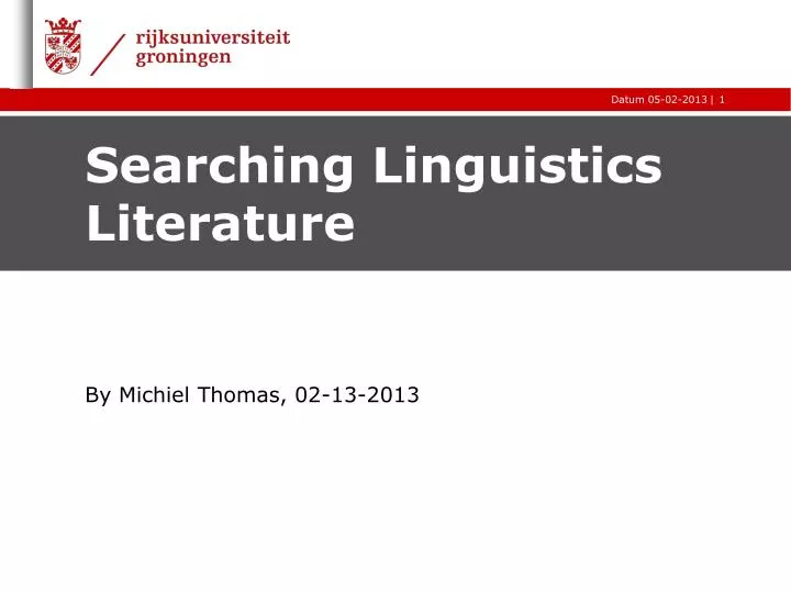 searching linguistics literature