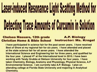 Laser-induced Resonance Light Scatting Method for Detecting Trace Amounts of Curcumin in Solution