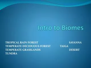 Intro to Biomes