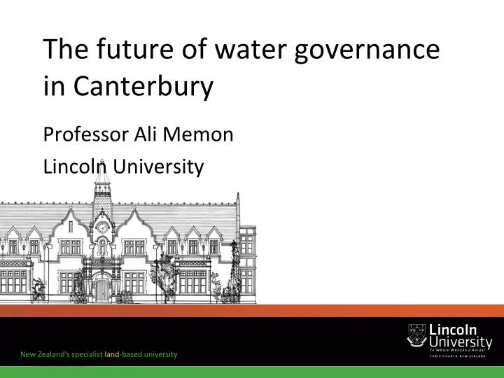 the future of water governance in canterbury