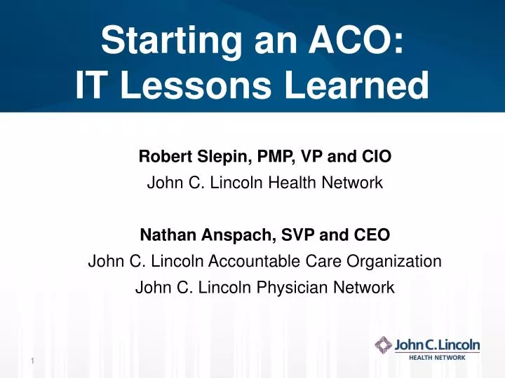 starting an aco it lessons learned