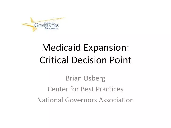 medicaid expansion critical decision point