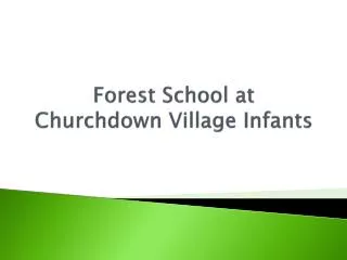 Forest School at Churchdown Village Infants