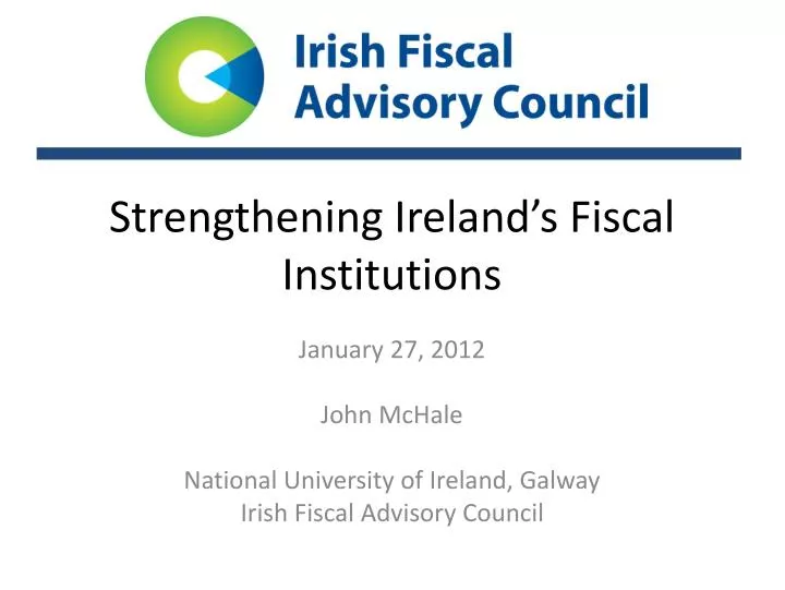 strengthening ireland s fiscal institutions