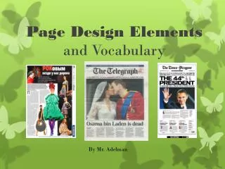 Page Design Elements and Vocabulary